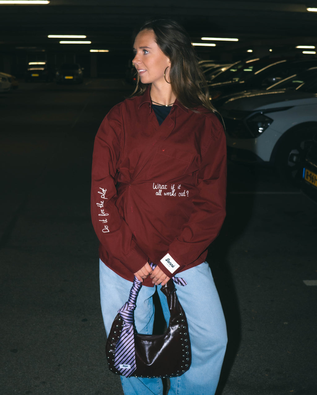 JONNÉ BLOUSE - BURGUNDY RED