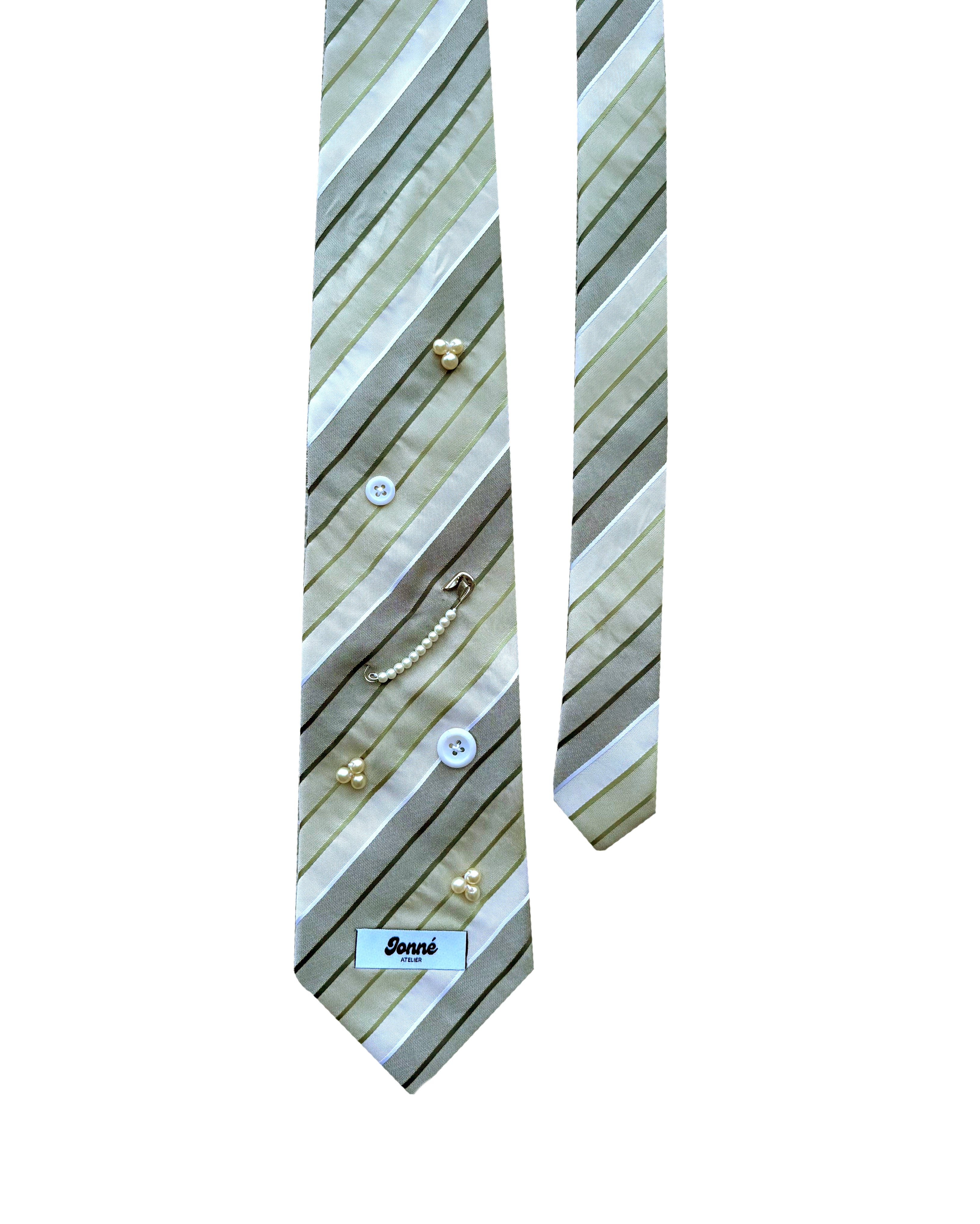 JONNÉ STROPDAS - WIT & GROEN GESTREEPT