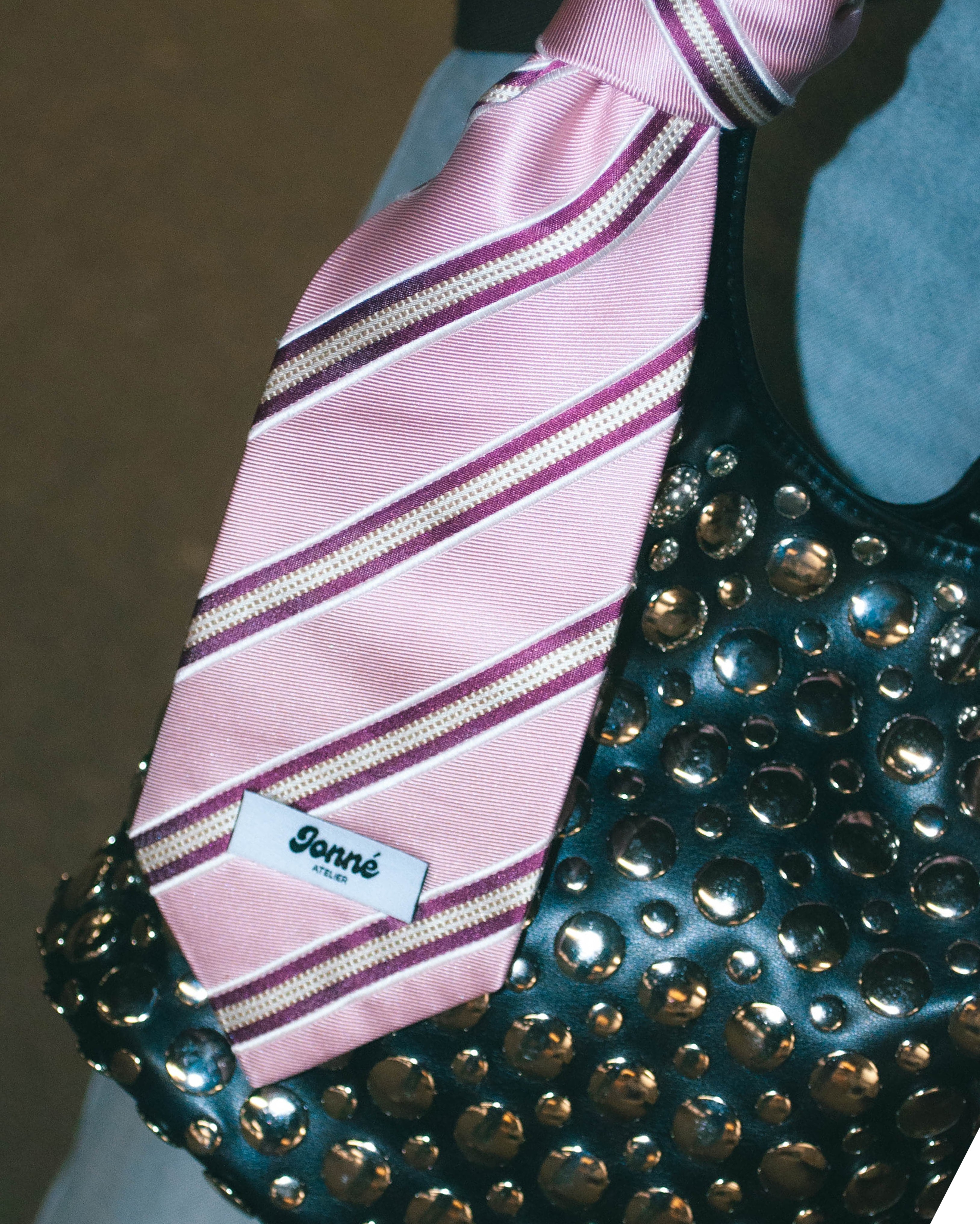 JONNÉ STROPDAS - PINK & BURGUNDY STRIPED