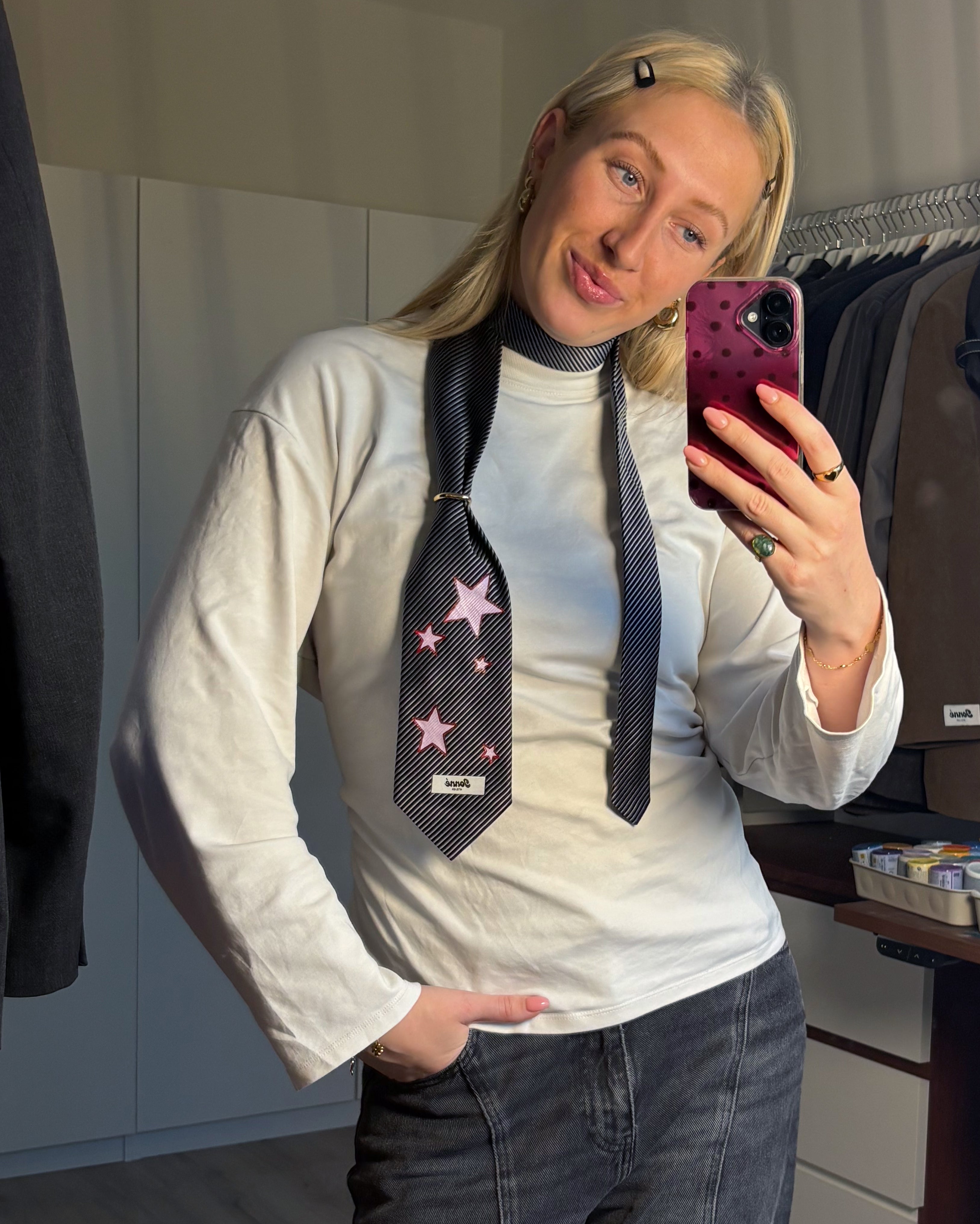 JONNÉ STROPDAS - GRIJS MET STERREN