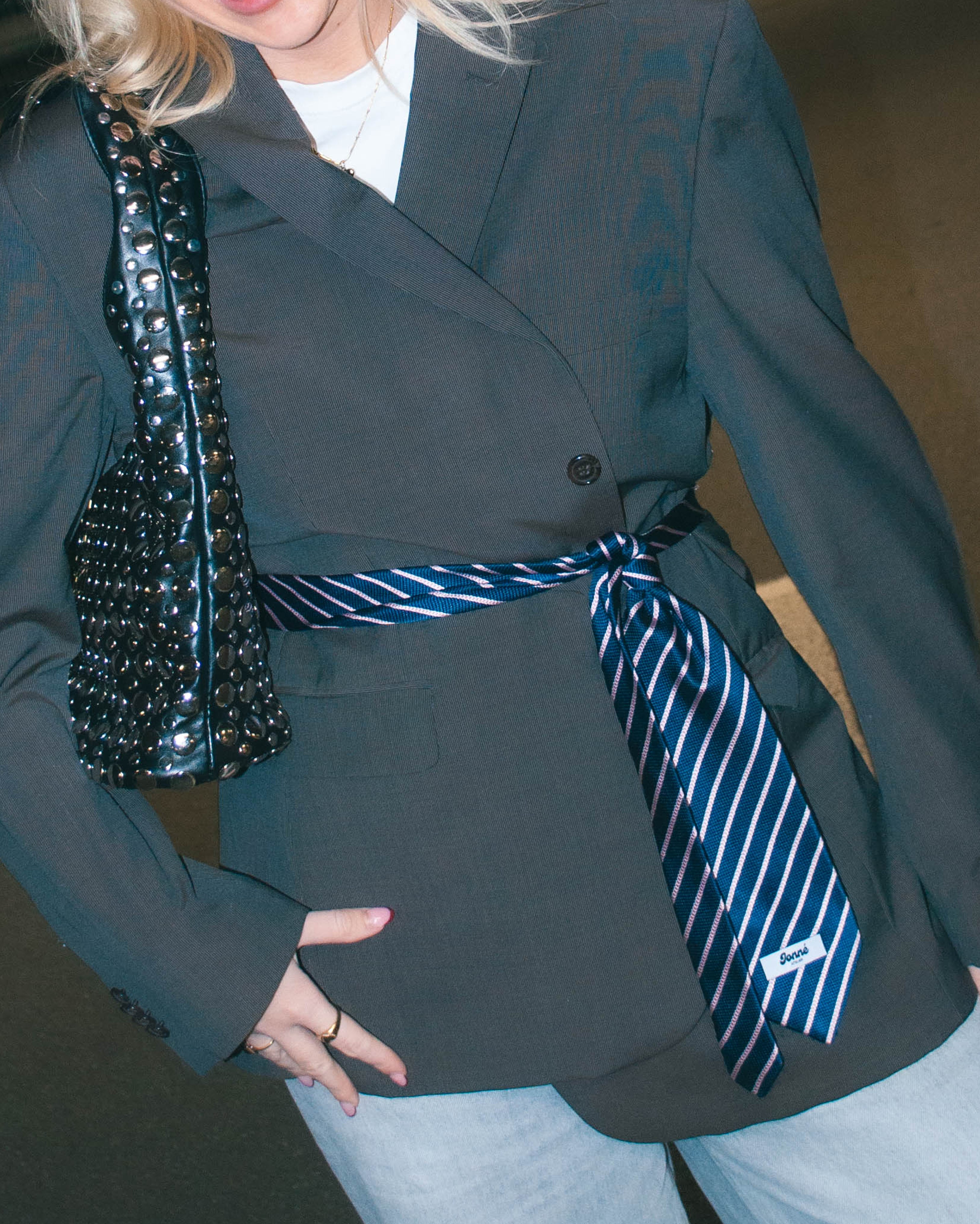 JONNÉ STROPDAS - NAVY & PINK STRIPED