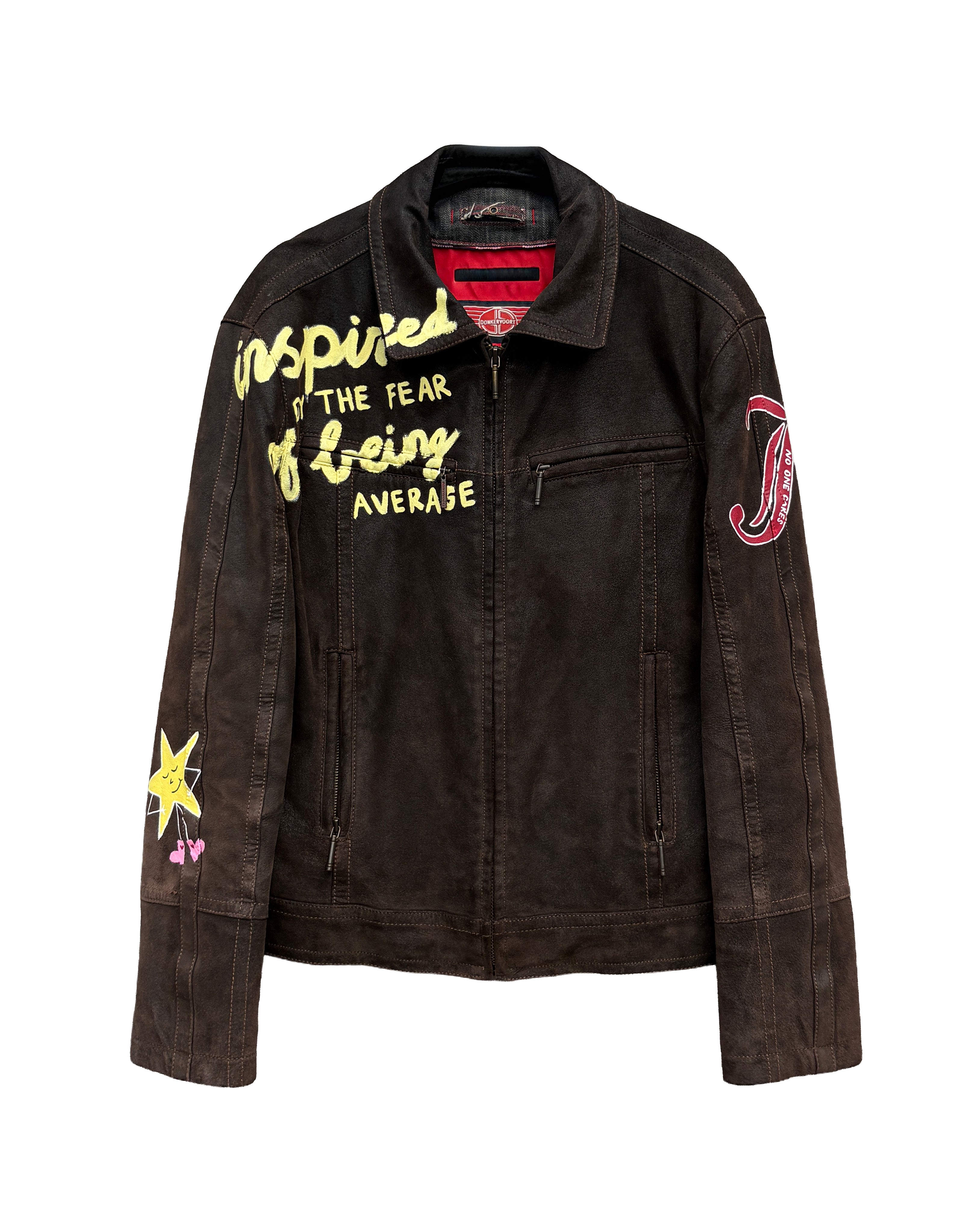 JONNÉ LEATHER JACKET - BROWN